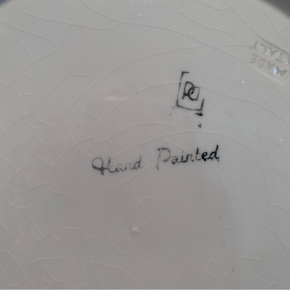 Vintage Italian hand painted Ceramic Leaf/ Decorative Plate - Picture 11 of 11